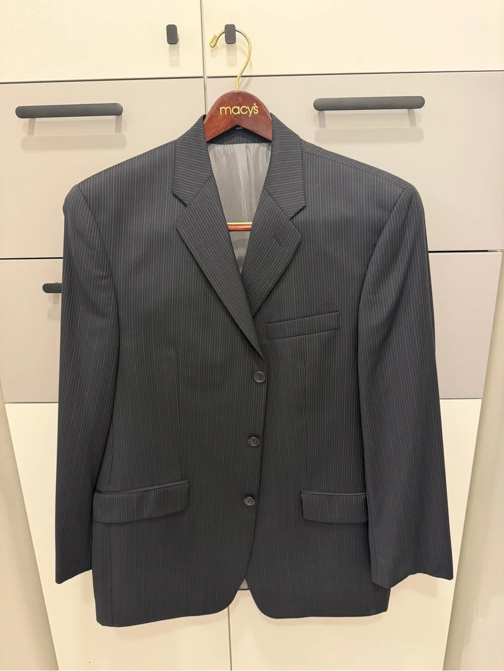 Calvin Klein Men's Charcoal Pinstripe Suit Jacket
